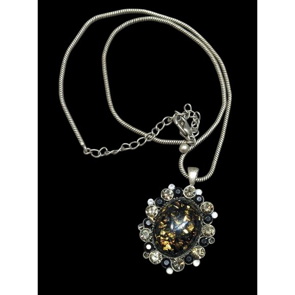 Gothic Victorian Style Faux Opal Pendant Necklace - Picture 1 of 10